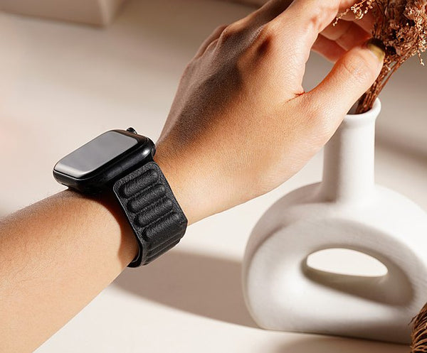Space Gray Apple Watch Leather Band