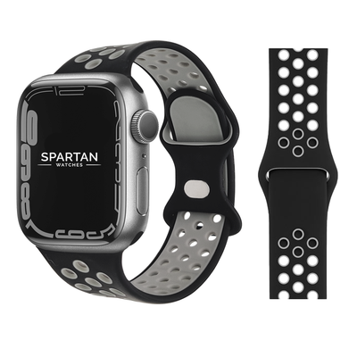 Sport Band for Apple Watch, Black & Light Gray 