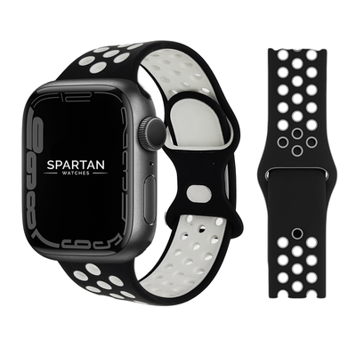 Silicone Sport Band for Apple Watch, Black & White