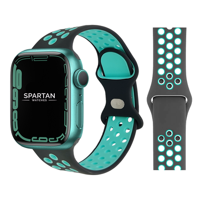Silicone Sport Band for Apple Watch, Gray & Cool Mint 