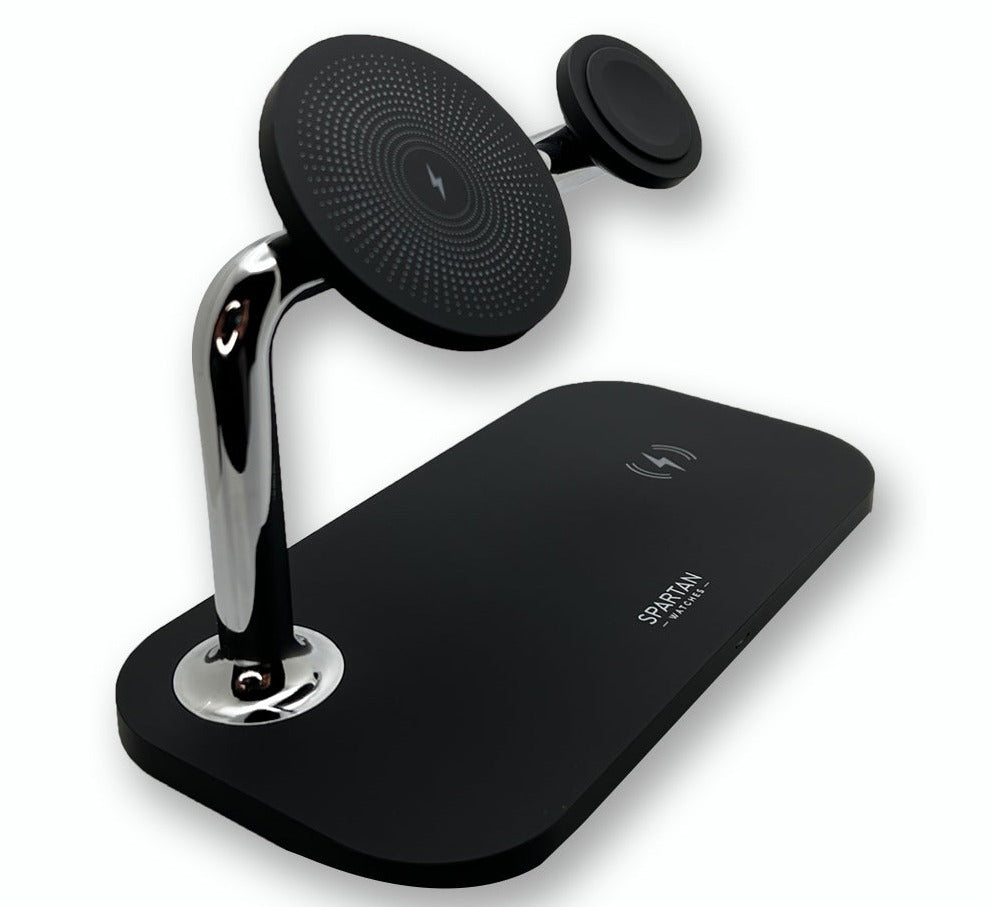 3 in 1 Magnetic Wireless Charger Stad for your Apple Devices in Black Color
