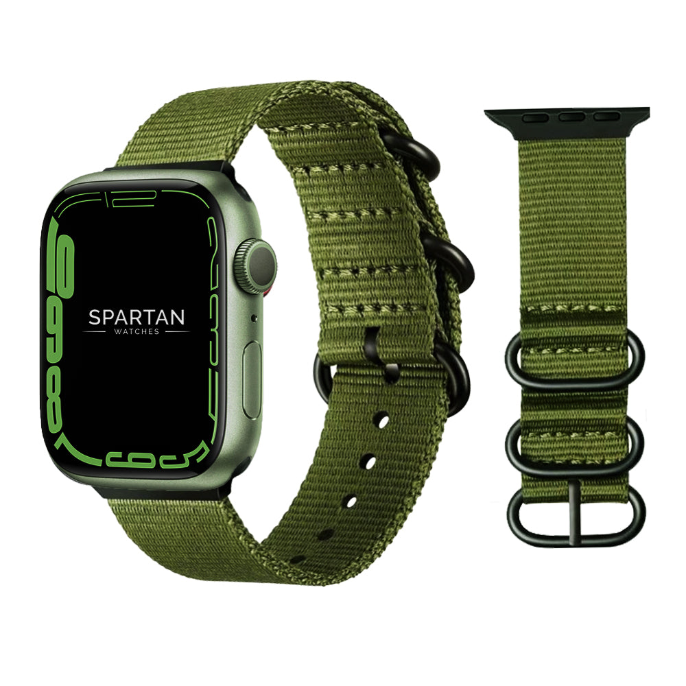 Green Nato Nylon Apple Watch Band