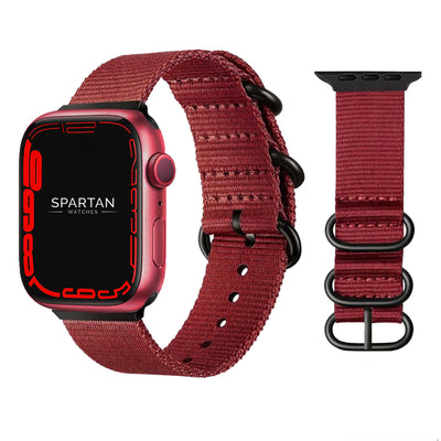 Red Nato Nylon Apple Watch Band
