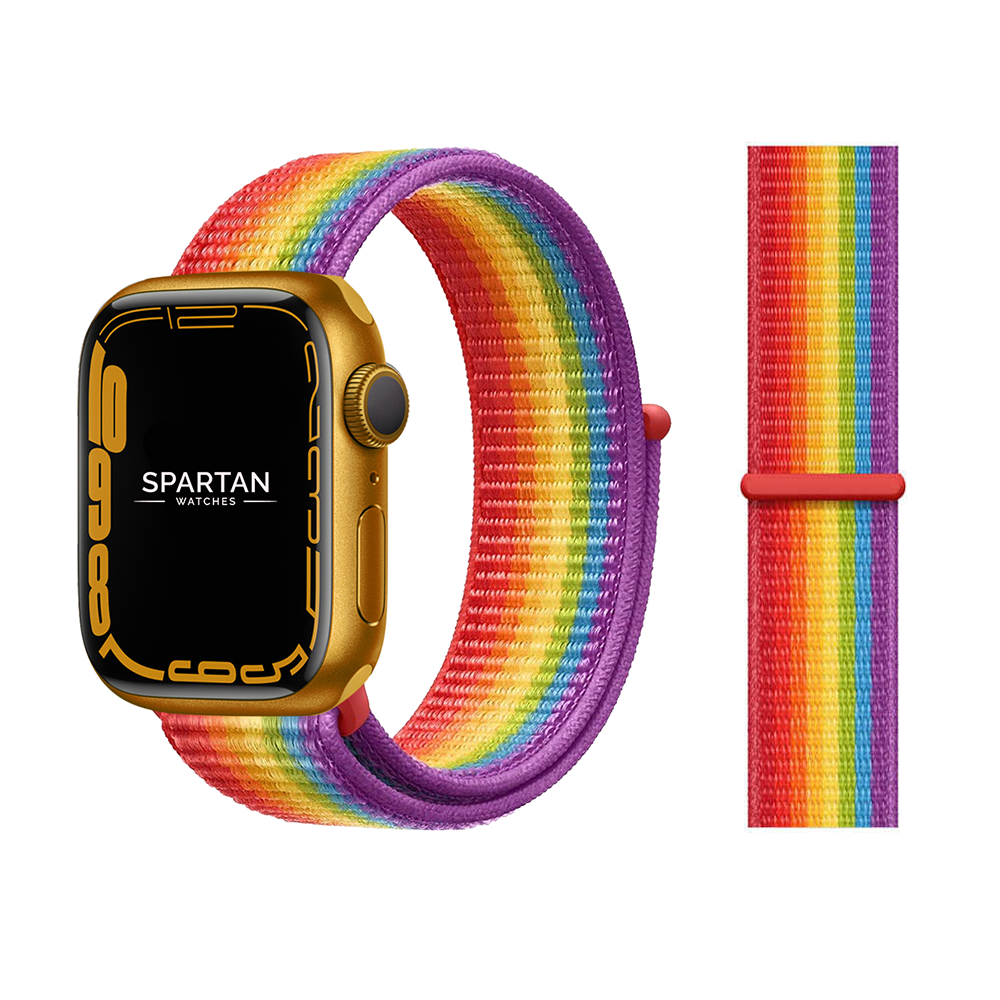 Spartan Watches Nylon Sport Loop Apple Watch Band 38mm 40mm 41mm 42mm S10 Pride Edition
