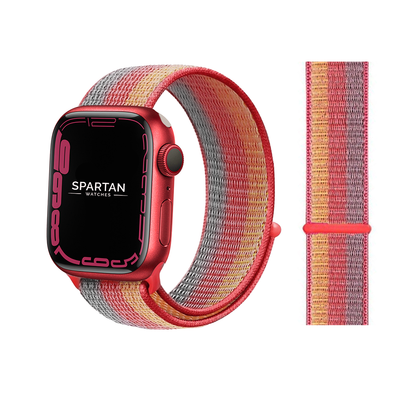 Apple Watch Sport Loop Striped Orange Red