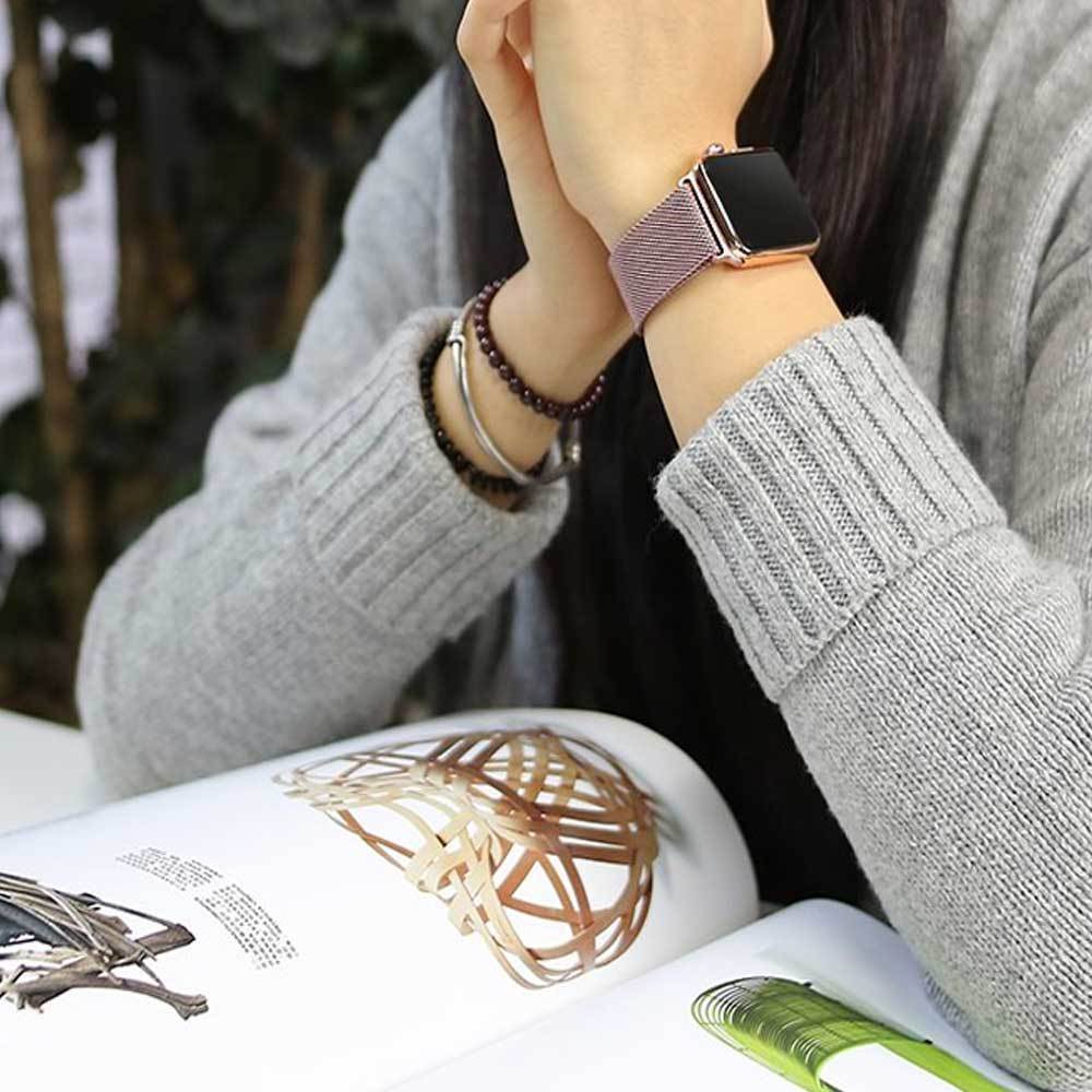 Apple watch band milanese loop rose gold deals