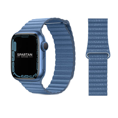 Light Blue Leather Loop Apple Watch band