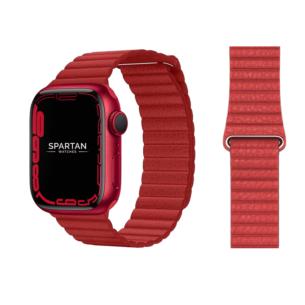 Red Leather Loop for Apple Watch from Spartan Watches